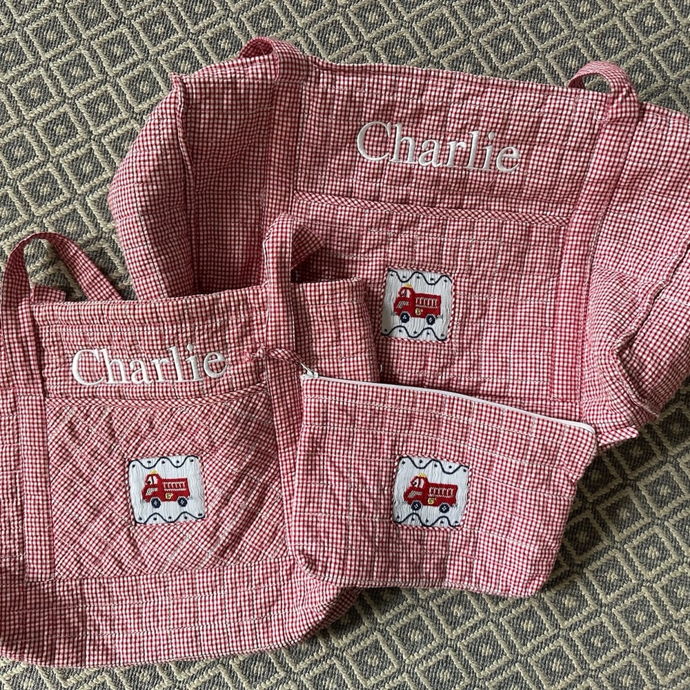 Little English Firetruck Luggage Set